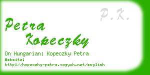 petra kopeczky business card